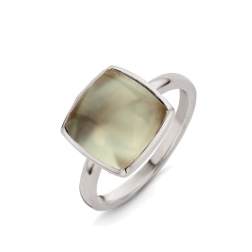 Bague One More  Pantelleria prasiolite nacre Or Blanc