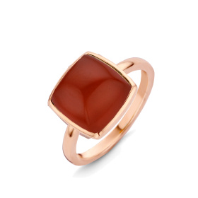 Bague One More  Pantelleria sertie avec agate rouge Or Rose
