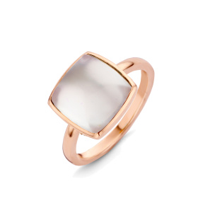 Bague One More  Pantelleria topaze blanche nacre Or Rose