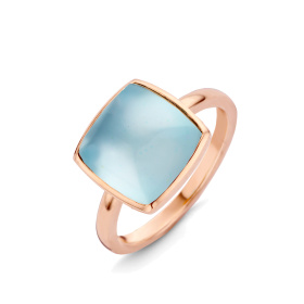 Bague One More  Pantelleria topaze Sky Blue nacre Or Rose