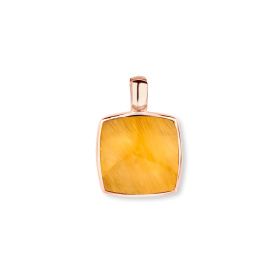 Pendentif One More Pendentif Pantelleria quartz oeil de tigre jaune Or Rose