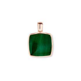 Pendentif One More Pendentif Pantelleria cristal de roche malachite Or Rose