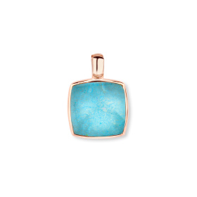 Pendentif One More Pendentif Pantelleria sertie avec quartz amazonite Or Rose