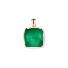 Pendentif One More Pendentif Pantelleria cristal de roche quartz verte Or Rose
