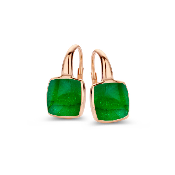 Boucles d'oreilles One More  Pantelleriaquartz et éméraude nacreOr Rose
