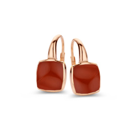 Boucles d'oreilles One More  Pantelleria agate rouge Or Rose