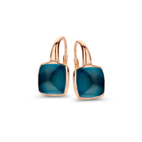 Boucles d'oreilles One More  Pantelleria topaze London Blue nacre Or Rose