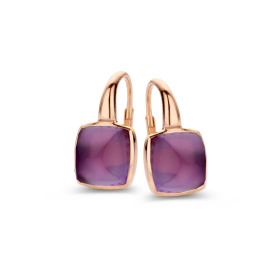 Boucles d'oreilles One More  Pantelleria améthyste nacre Or Rose