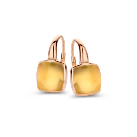 Boucles d'oreilles One More  Pantelleria citrine nacre Or Rose