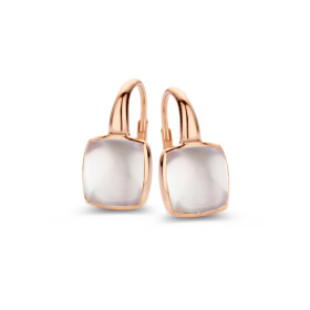 Boucles d'oreilles One More  Pantelleria topaze blanche nacre Or Rose