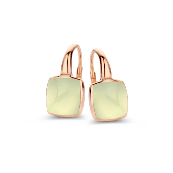 Boucles d'oreilles One More  Pantelleria préhnite nacre Or Rose