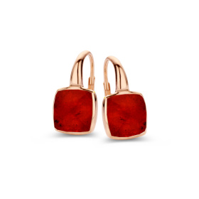 Boucles d'oreilles One More  Pantelleriaquartz et rubis nacreOr Rose