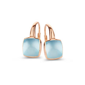 Boucles d'oreilles One More  Pantelleria topaze Sky Blue nacre Or Rose