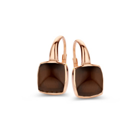 Boucles d'oreilles One More  Pantelleria quartz fumé nacre Or Rose