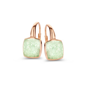 Boucles d'oreilles One More  Pantelleriacristal de roche aventurineOr Rose