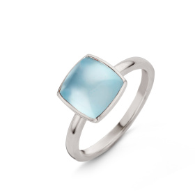 Bague One More  Pantelleria topaze Sky Blue nacre Or Blanc