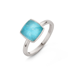 Bague One More  Pantelleria sertie avec quartz amazonite Or Blanc
