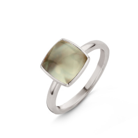 Bague One More  Pantelleria prasiolite nacre Or Blanc