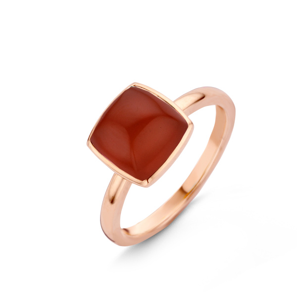 Bague One More  Pantelleria agate rouge Or Rose