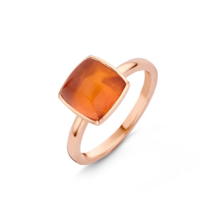 Bague One More  Pantelleria quartz agate orange Or Rose