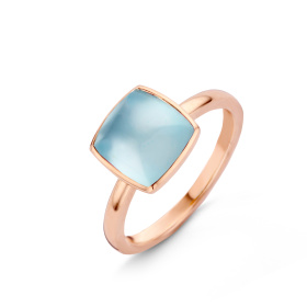 Bague One More  Pantelleria topaze Sky Blue nacre Or Rose