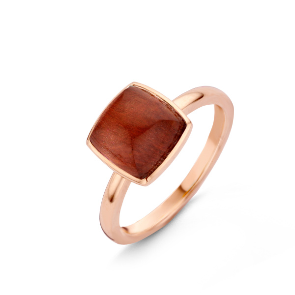 Bague One More  Pantelleria quartz oeil de tigre rouge Or Rose