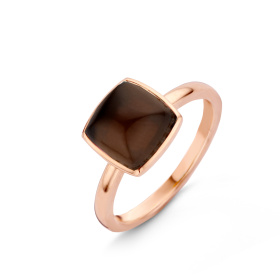 Bague One More  Pantelleria quartz fumé nacre Or Rose