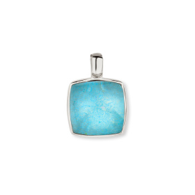 Pendentif One More Pendentif Pantelleria sertie avec quartz amazonite Or Blanc
