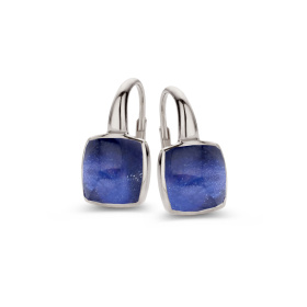 Boucles d'oreilles One More  Pantelleria avec quartz sodalite Or Blanc