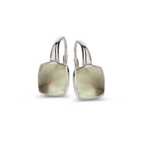 Boucles d'oreilles One More  Pantelleria prasiolite nacre Or Blanc