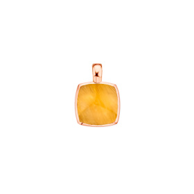 Pendentif One More Pendentif Pantelleria quartz oeil de tigre jaune Or Rose