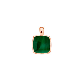 Pendentif One More Pendentif Pantelleria cristal de roche malachite Or Rose