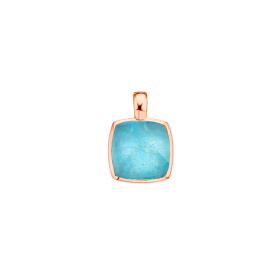 Pendentif One More Pendentif Pantelleria sertie avec quartz amazonite Or Rose