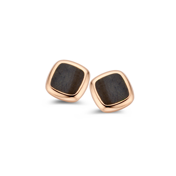 Boucles d'oreilles One More  Pantelleria oeil de faucon Or Rose