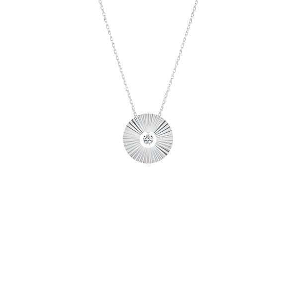 Collier La Brune & La Blonde Mini Lune Or Blanc Diamant 0.07ct