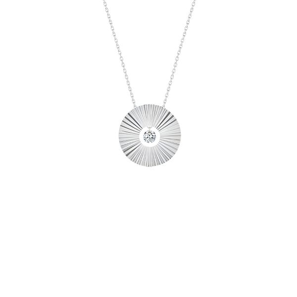 Collier La Brune & La Blonde Pleine Lune Or Blanc Diamant 0.15ct