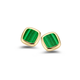 Boucles d'oreilles One More  Pantelleria malachite Or Jaune