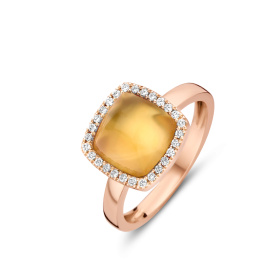 Bague One More  Pantelleria citrine nacre et Diamants Or Rose