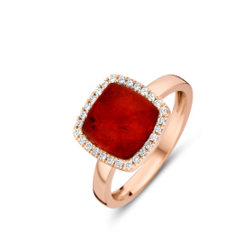 Bague One More  Pantelleria quartz et rubis nacre et Diamants Or Rose