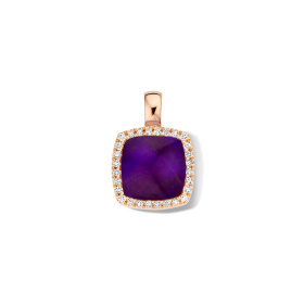 Pendentif One More Pendentif Pantelleria quartz et sugilite nacre et dia Or Rose