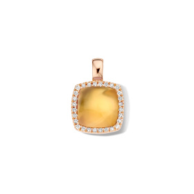 Pendentif One More Pendentif Pantelleria citrine nacre et Diamants Or Rose