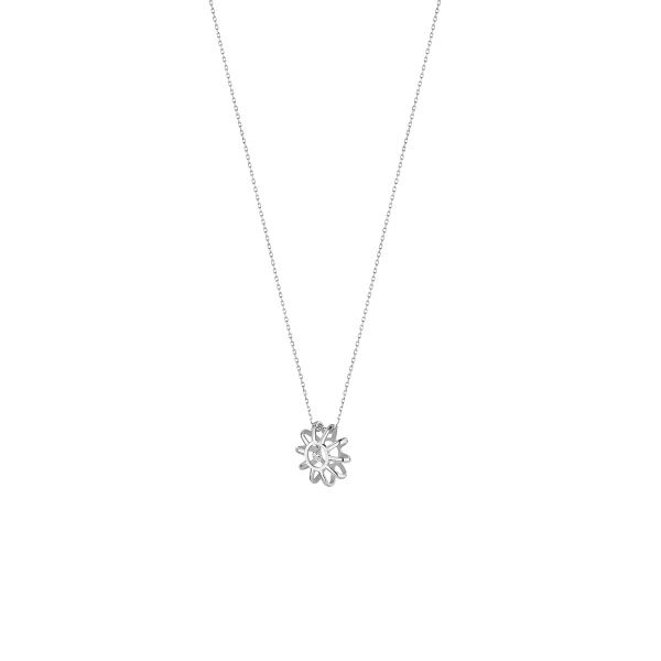 Collier La Brune & La Blonde Mini Soleil Or Blanc Diamant 0.07ct