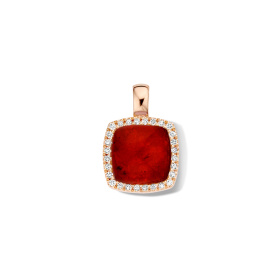 Pendentif One More Pendentif Pantelleria quartz et rubis nacre et Diamants Or Rose