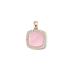 Pendentif One More Pendentif Pantelleriaquartz + rhodochrosite+nacre et Diamants Or Rose
