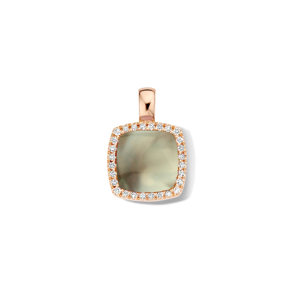 Pendentif One More Pendentif Pantelleria prasiolite nacre et Diamants Or Rose