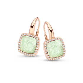Boucles d'oreilles One More B.d'or Pantelleria cristal de roche aventurine+Diamants Or Rose