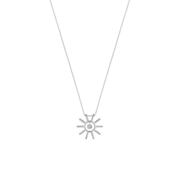 Collier La Brune & La Blonde Plein Soleil Or Blanc Diamant 0.15ct