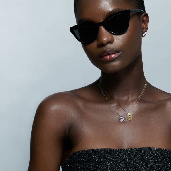 Collier La Brune & La Blonde Plein Soleil Or Blanc Diamant 0.15ct