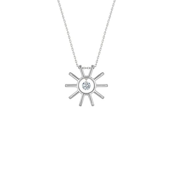 Collier La Brune & La Blonde Plein Soleil Or Blanc Diamant 0.15ct