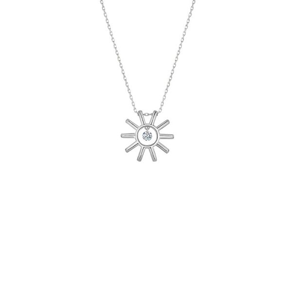 Collier La Brune & La Blonde Mini Soleil Or Blanc Diamant 0.07ct